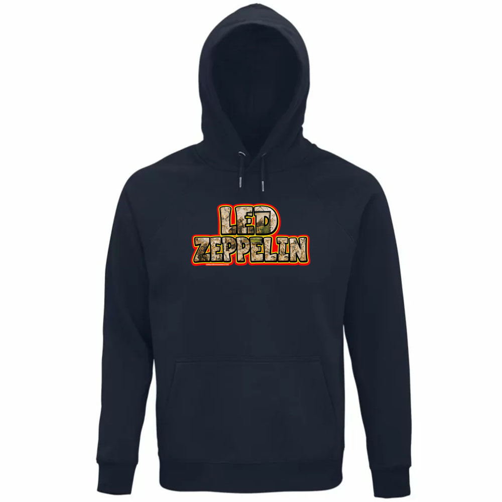 Felpa Organica Unisex Cappuccio linea Led Zeppelin  A