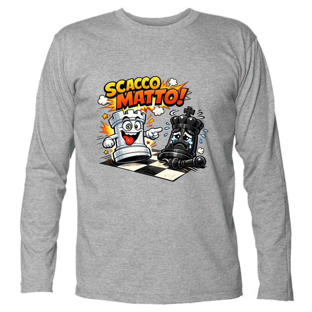 T-Shirt Unisex Manica Lunga Linea scaccomatto