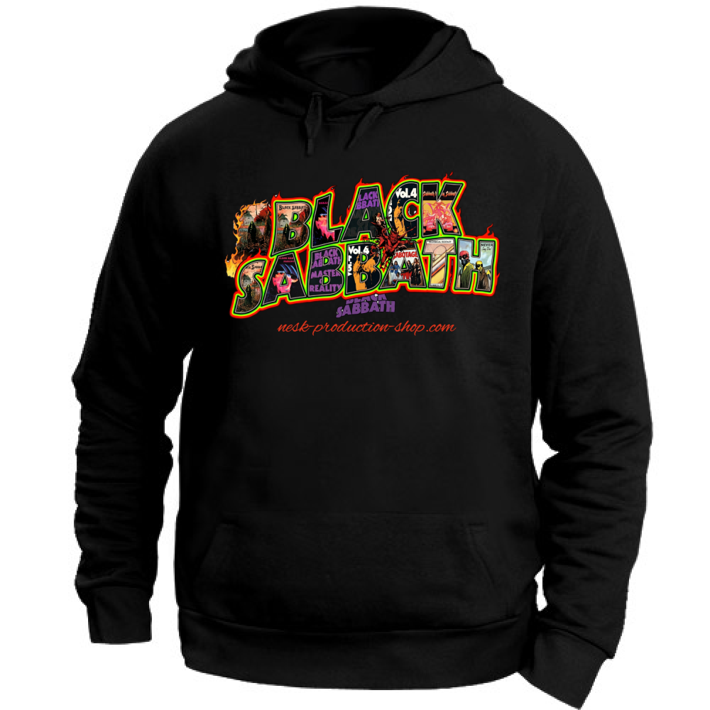 Felpa con Cappuccio Unisex Large linea black sabbath