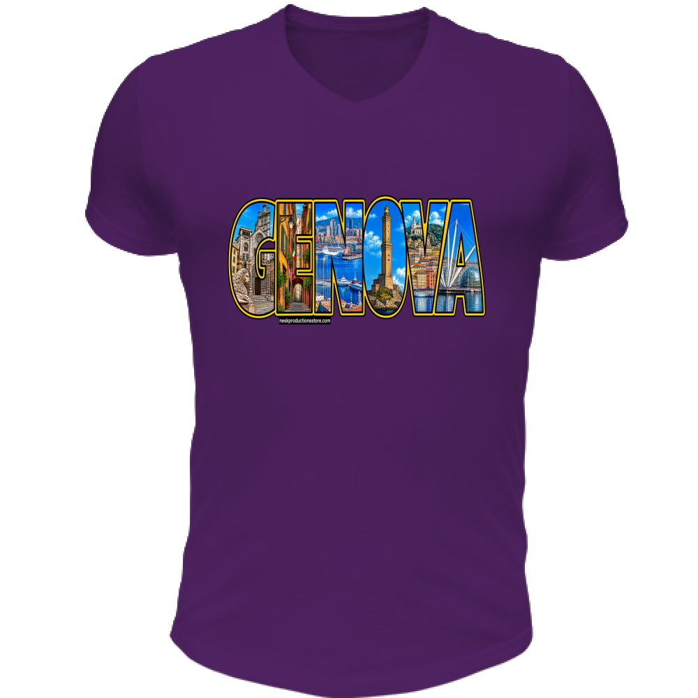 t-shirt-unisex-scollo-v-linea-genova – Nesk Productions