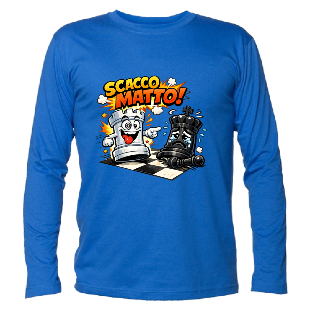 T-Shirt Unisex Manica Lunga Linea scaccomatto