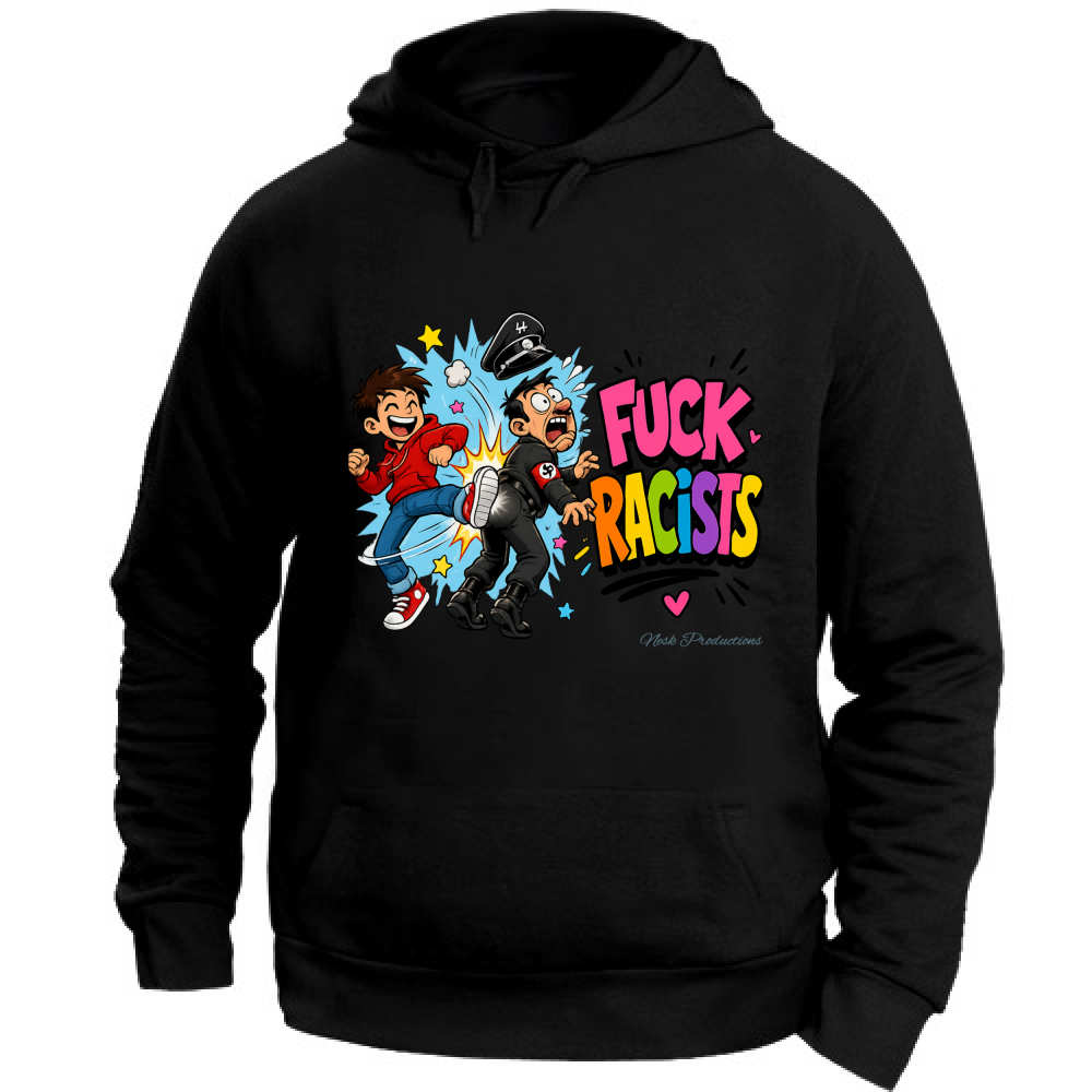 Felpa con Cappuccio Unisex Large linea fuckracists