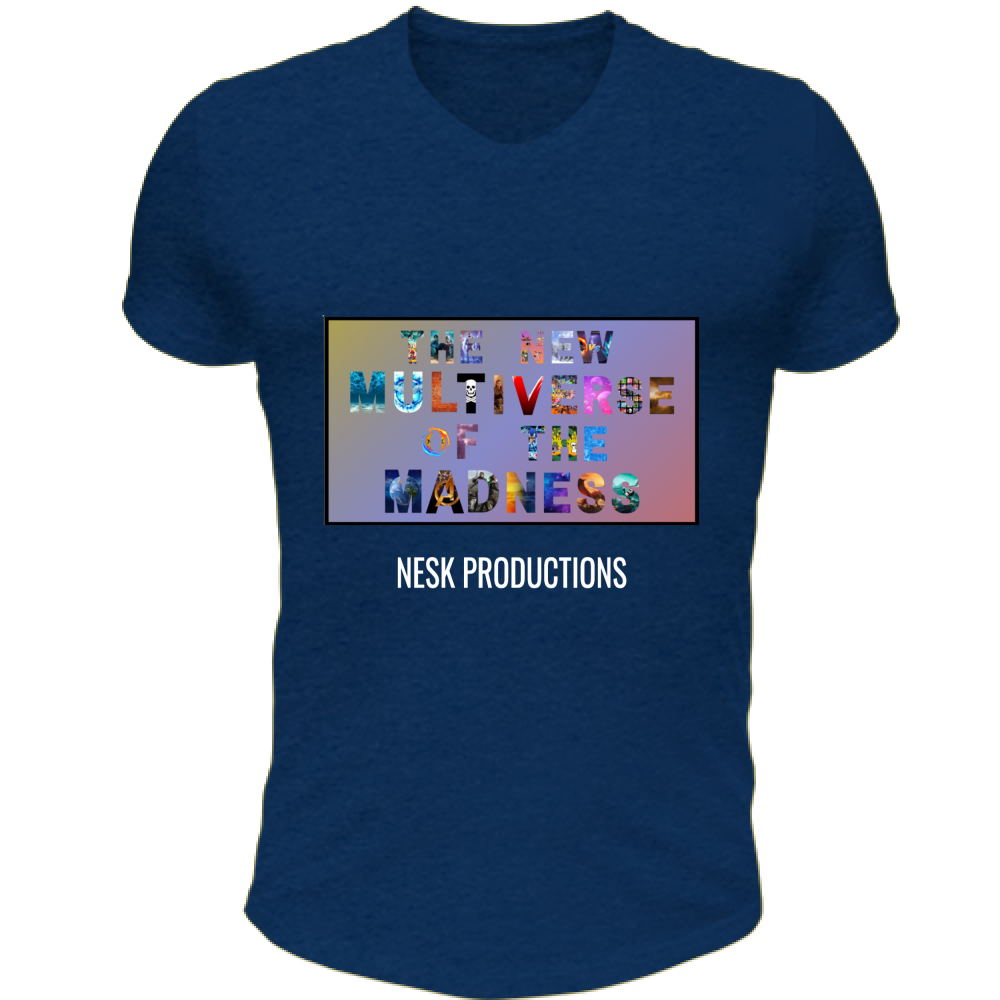 T-Shirt Unisex Scollo V T-Shirt del Multiverso con Sfondo a Colori