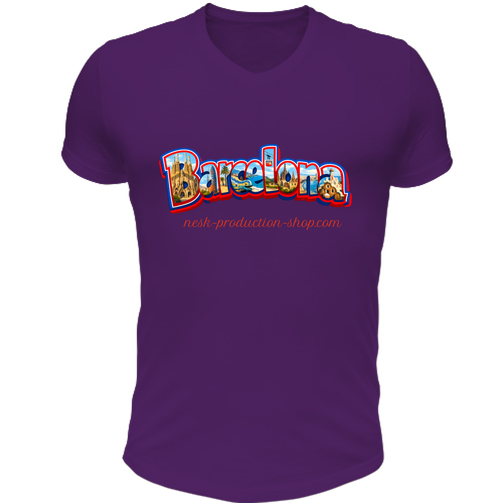 T-Shirt Unisex Scollo V linea Barcellona