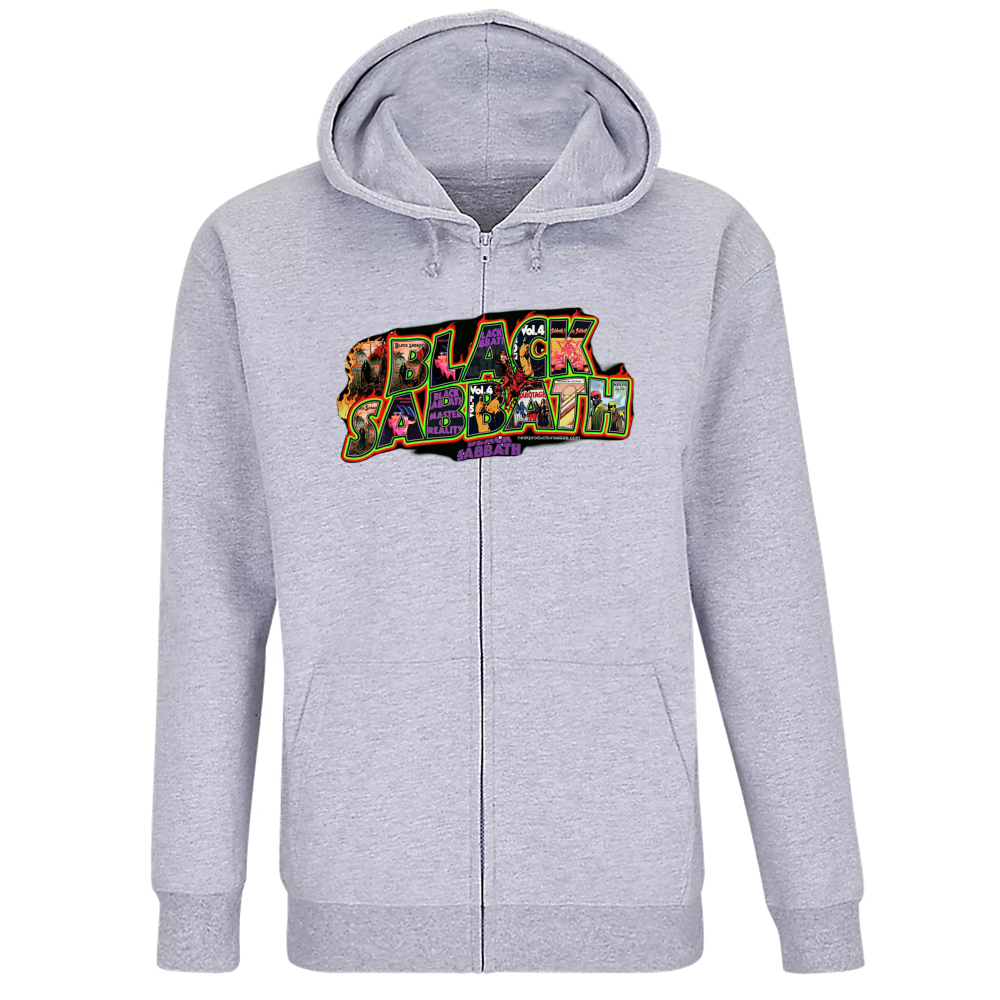 Felpa Premium Cappuccio Zip linea Black Sabbath A
