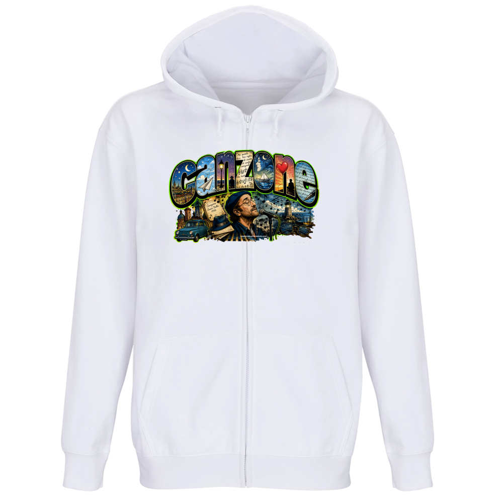 Felpa Premium Cappuccio Zip linea Canzone Dalla
