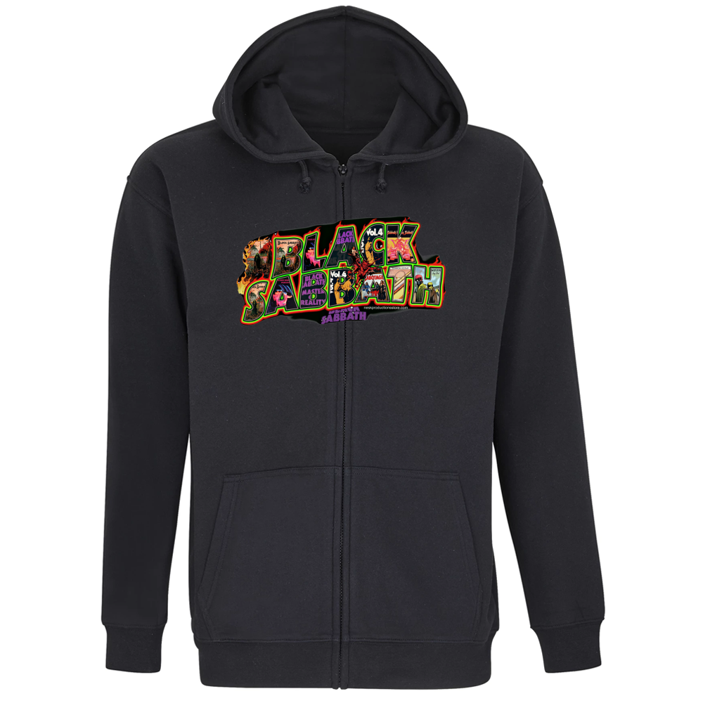Felpa Premium Cappuccio Zip linea Black Sabbath A