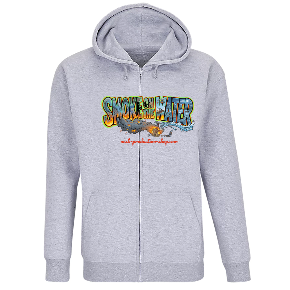 Felpa Premium Cappuccio Zip linea smoke on the water
