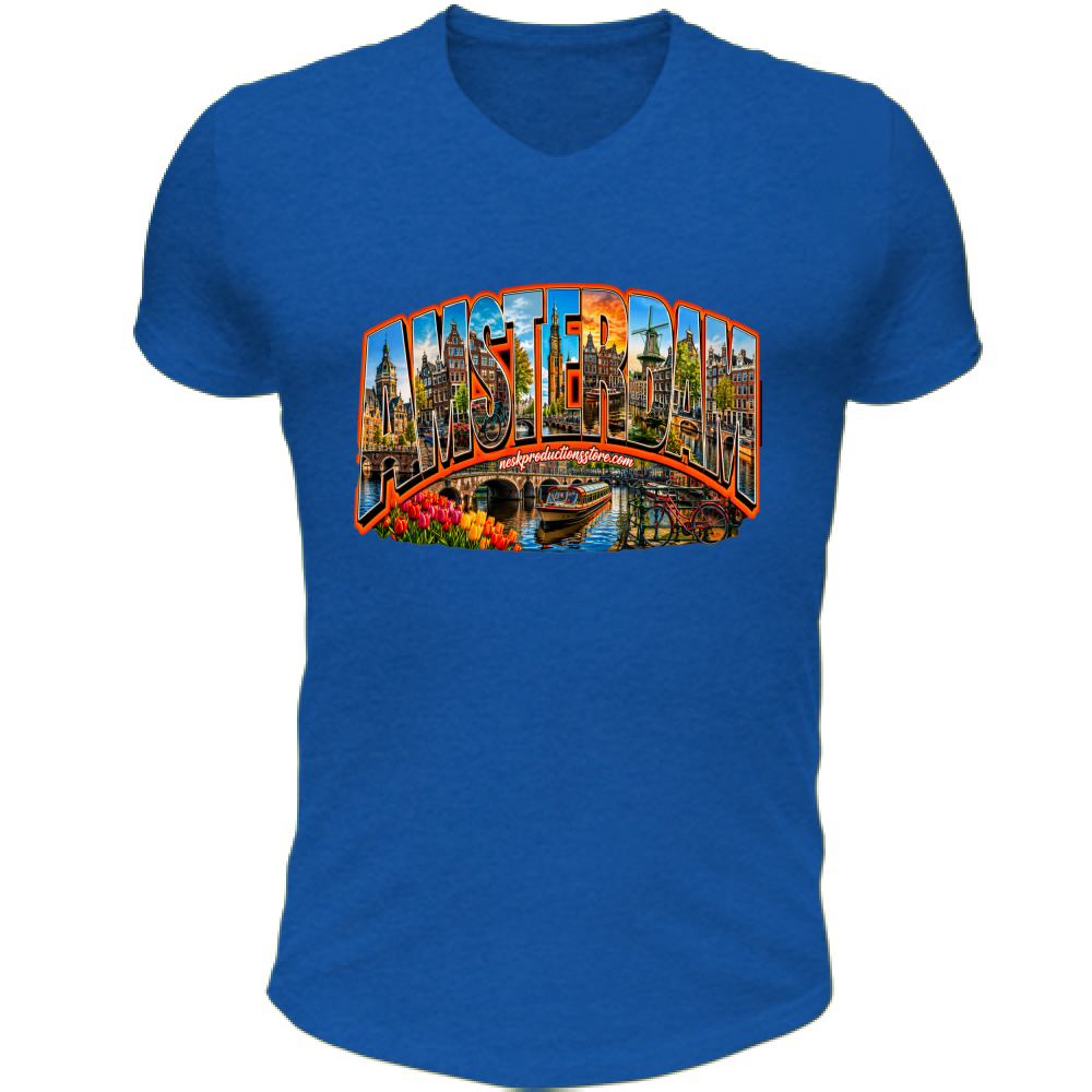 T-Shirt Unisex Scollo V linea amsterdam
