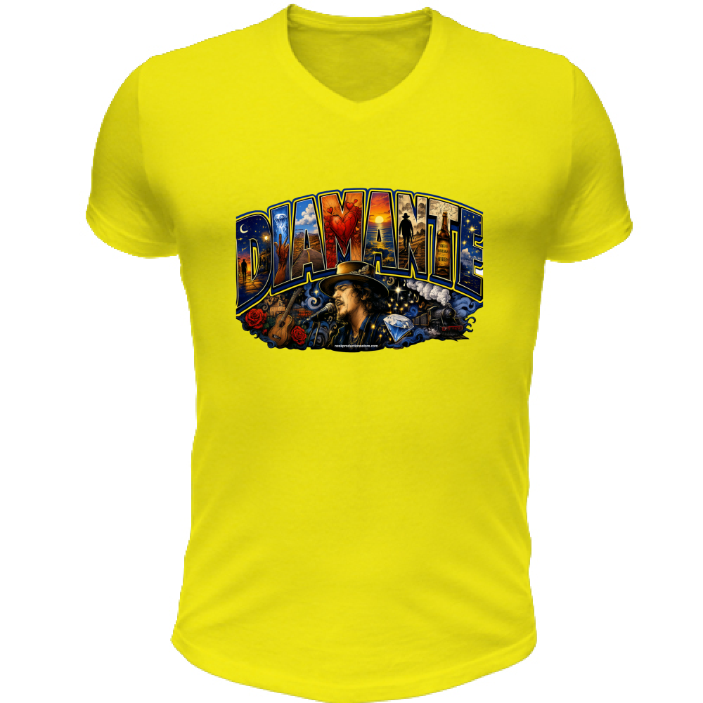 T-Shirt Unisex Scollo V linea Diamante Zucchero