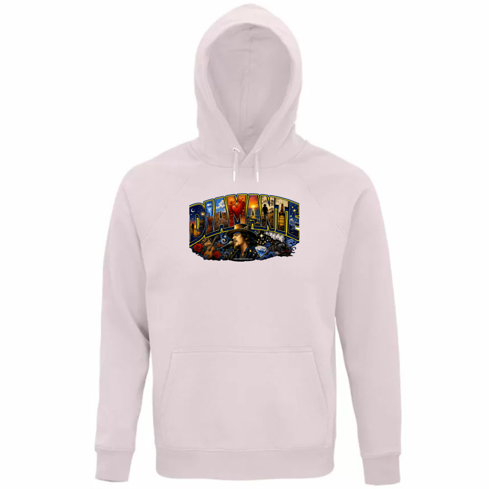 Felpa Organica Unisex Cappuccio linea Diamante Zucchero