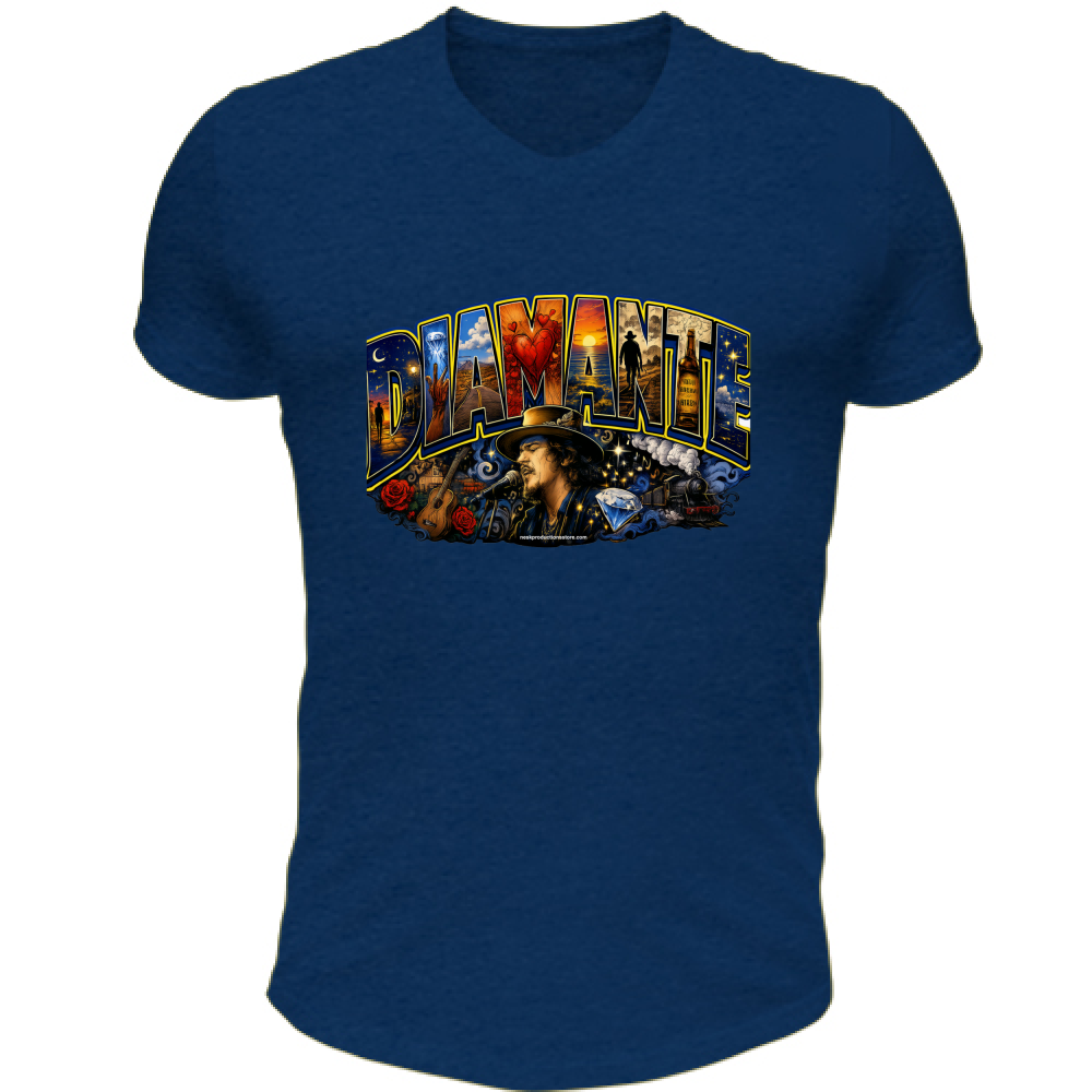 T-Shirt Unisex Scollo V linea Diamante Zucchero