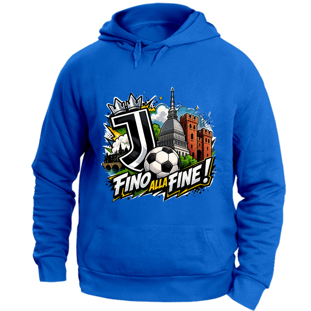 Felpa con Cappuccio Unisex Large linea Juve fino alla fine