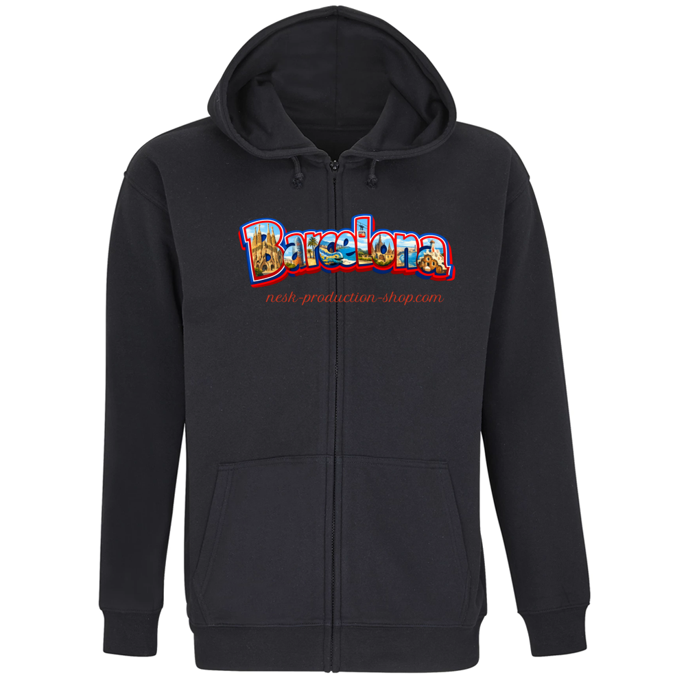 Felpa Premium Cappuccio Zip linea Barcellona