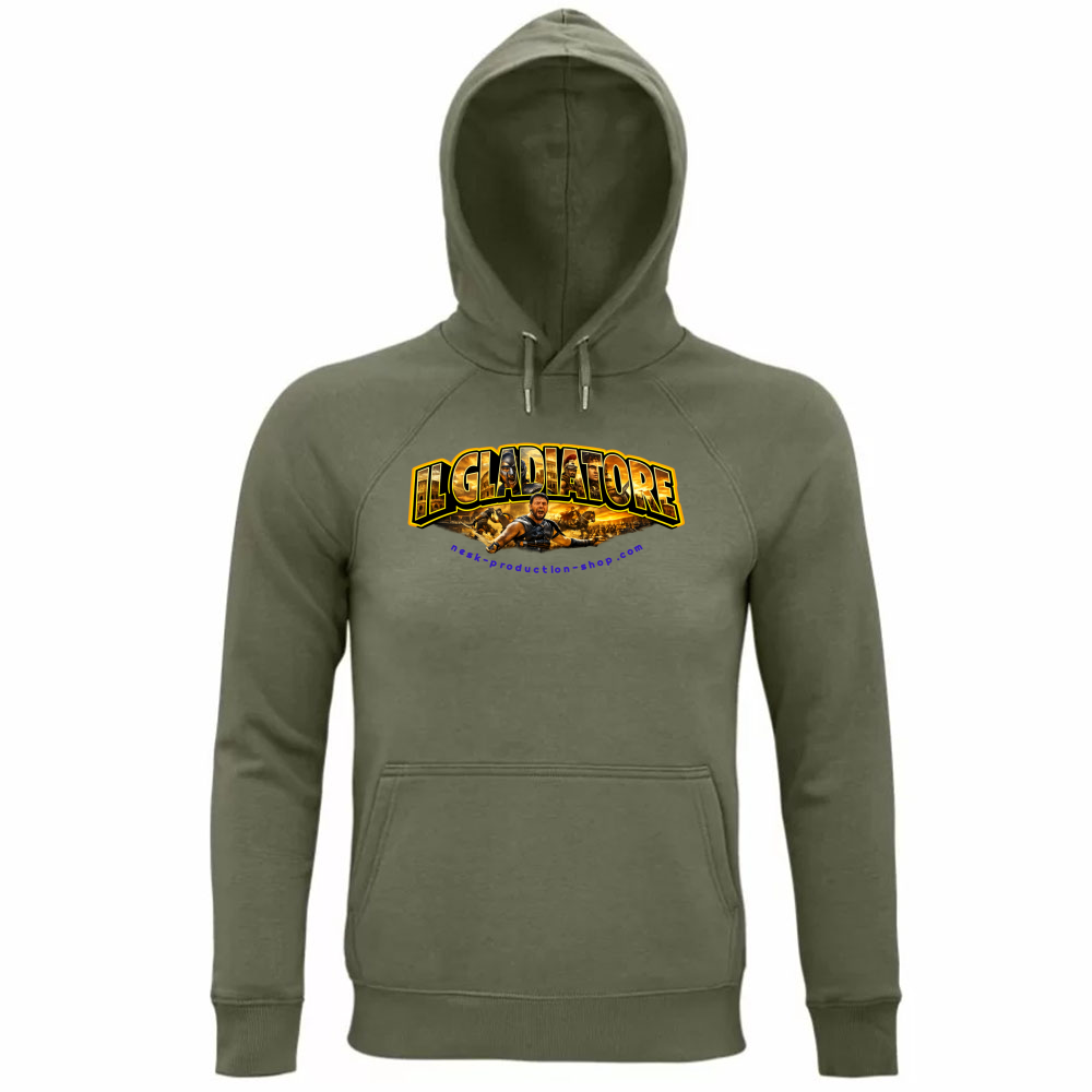 Felpa Organica Unisex Cappuccio linea gladiatore