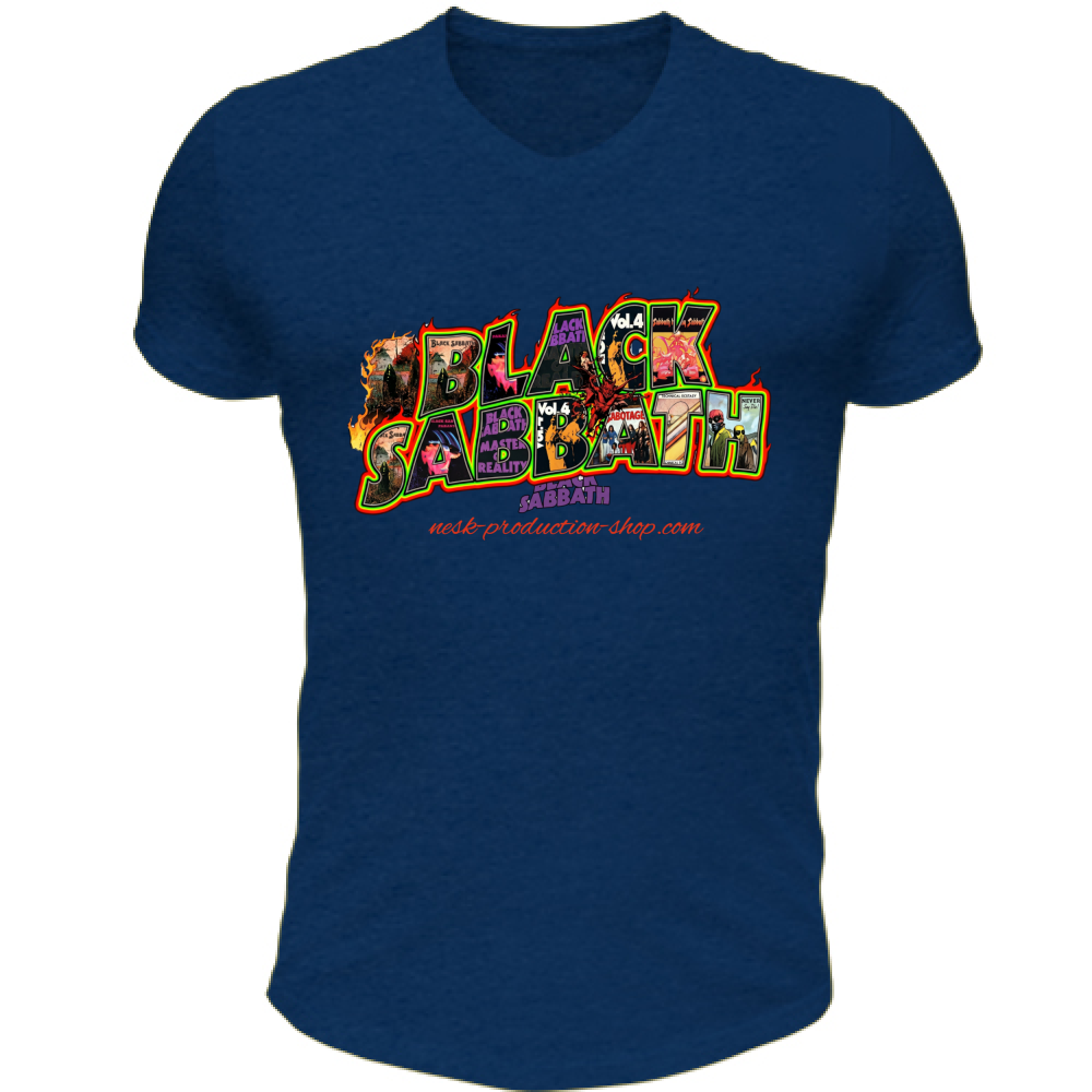 T-Shirt Unisex Scollo V linea black sabbath