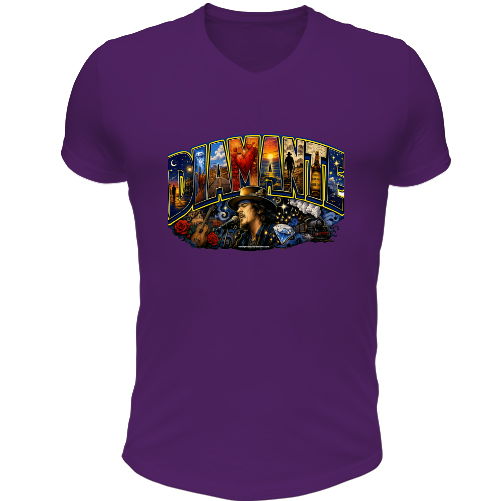 T-Shirt Unisex Scollo V linea Diamante Zucchero