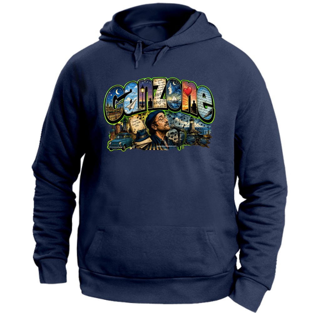 Felpa con Cappuccio Unisex Large linea Canzone Dalla