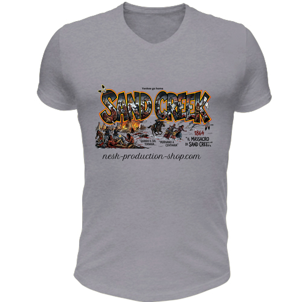 T-Shirt Unisex Scollo V linea sand creek