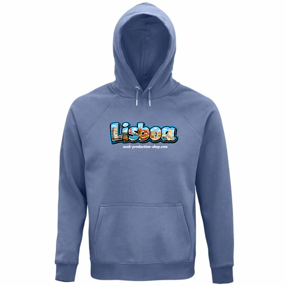 Felpa Organica Unisex Cappuccio linea lisboa
