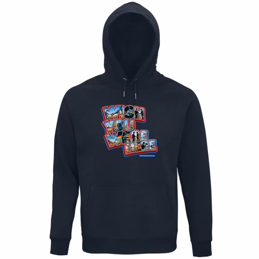 Felpa Organica Unisex Cappuccio linea wish you were here A
