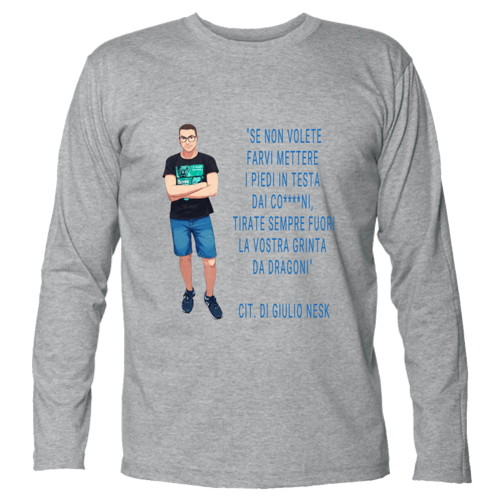 T-Shirt Unisex Manica Lunga T-Shirt con una Frase Motivazionale