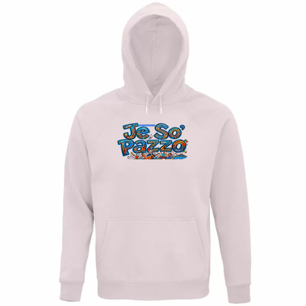 Felpa Organica Unisex Cappuccio linea je so pazzo A