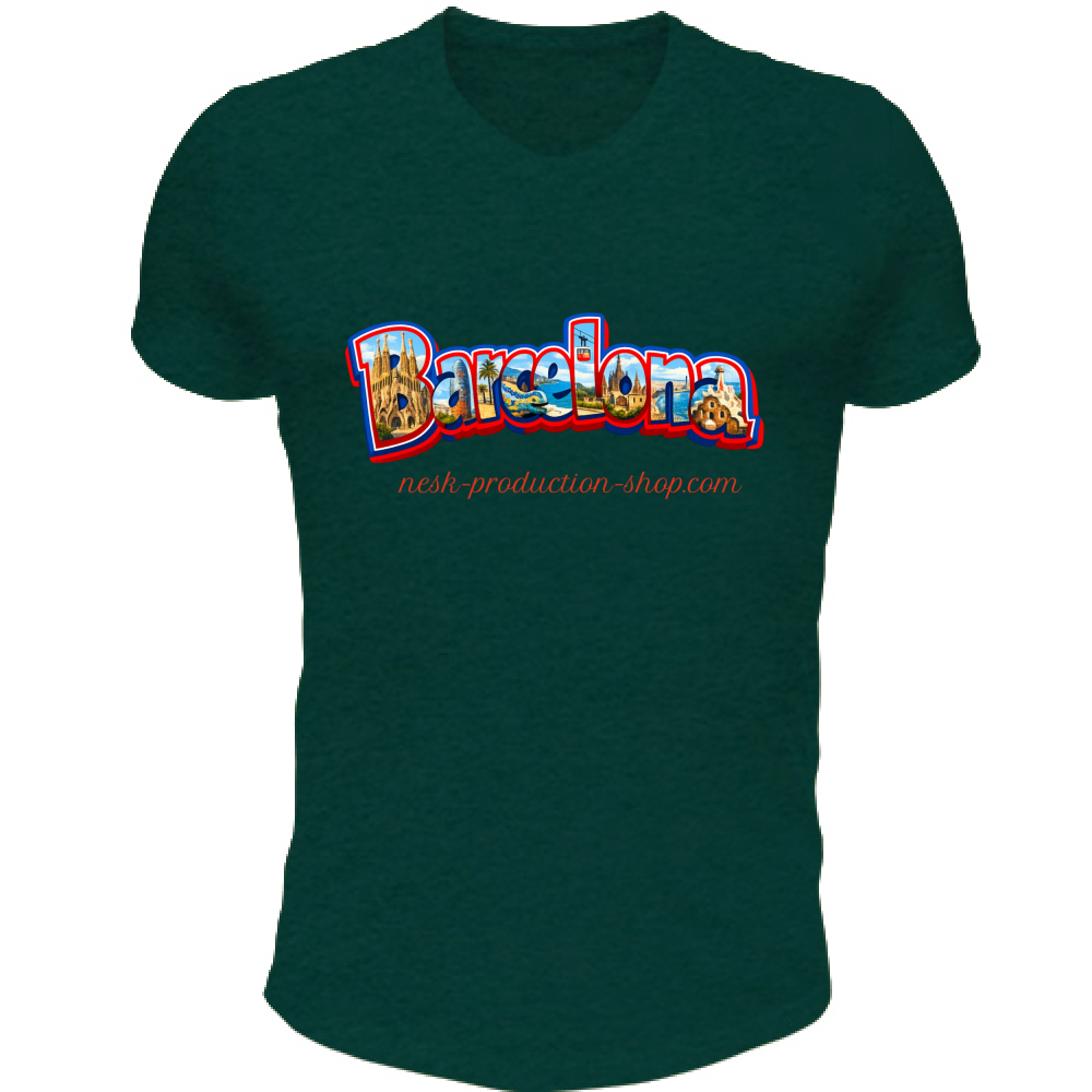 T-Shirt Unisex Scollo V linea Barcellona