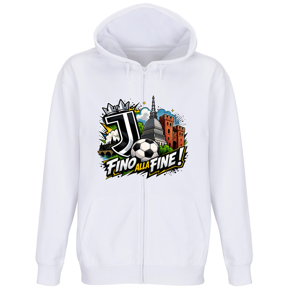 Felpa Premium Cappuccio Zip linea Juve fino alla fine