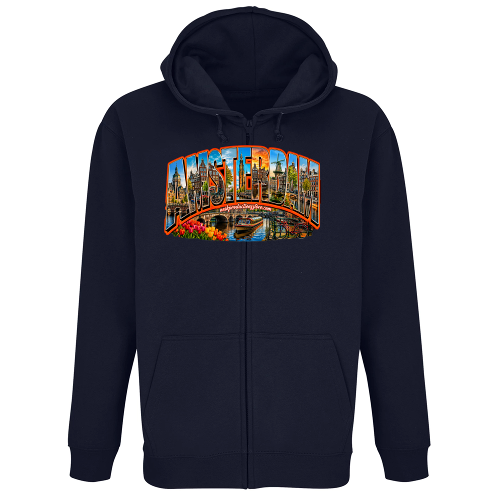 Felpa Premium Cappuccio Zip linea amsterdam
