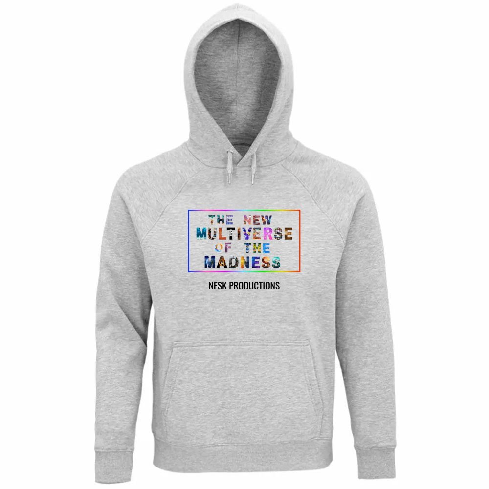 Felpa Organica Unisex Cappuccio T-Shirt of Multiverse a Sfondo Bianco