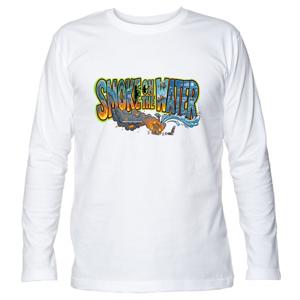 T-Shirt Unisex Manica Lunga linea smoke on the water A