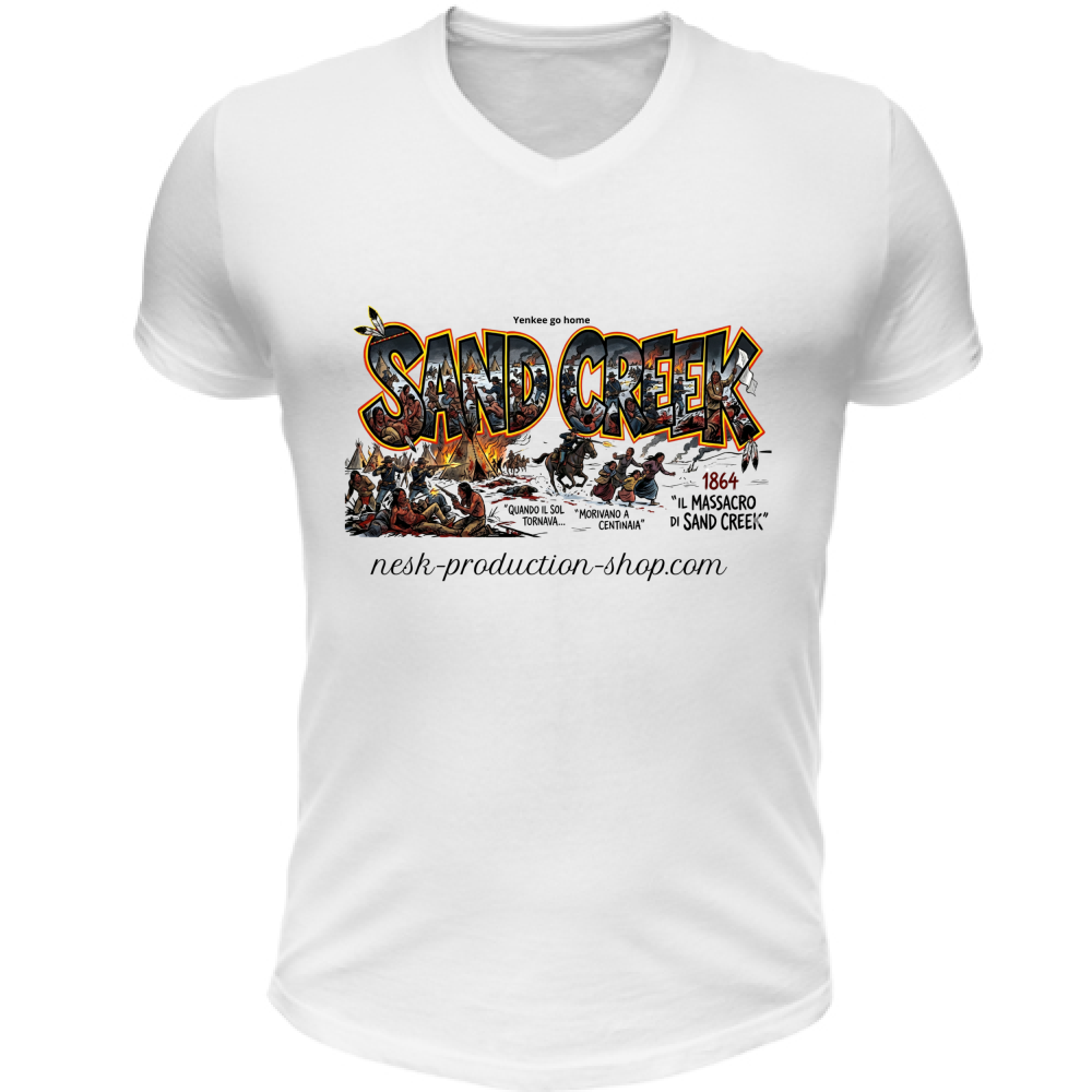 T-Shirt Unisex Scollo V linea sand creek