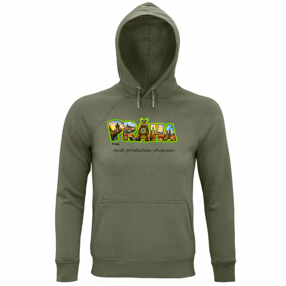 Felpa Organica Unisex Cappuccio linea praga