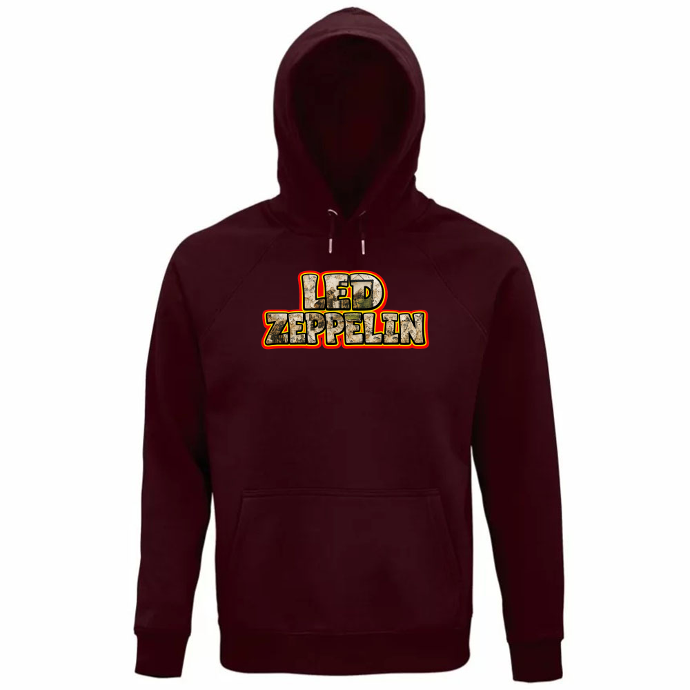 Felpa Organica Unisex Cappuccio linea led zeppelin