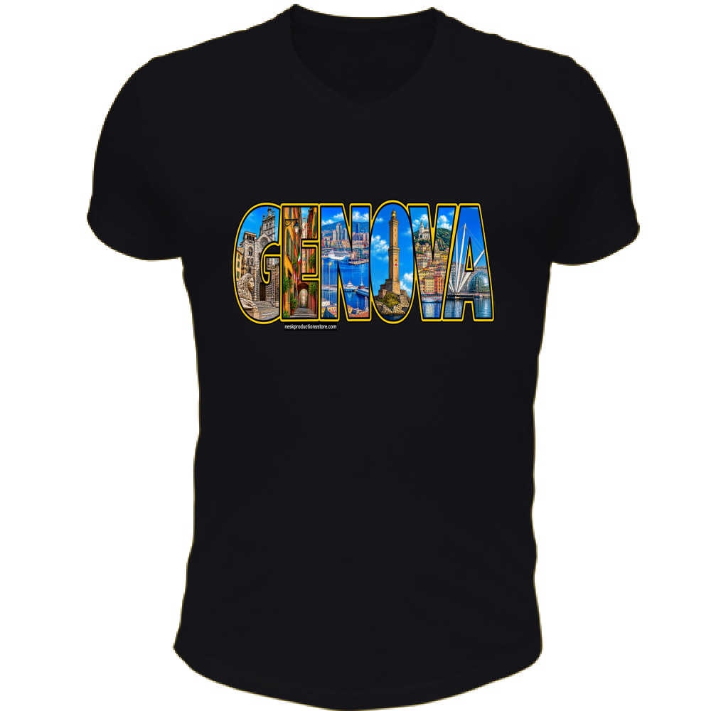 t-shirt-unisex-scollo-v-linea-genova – Nesk Productions