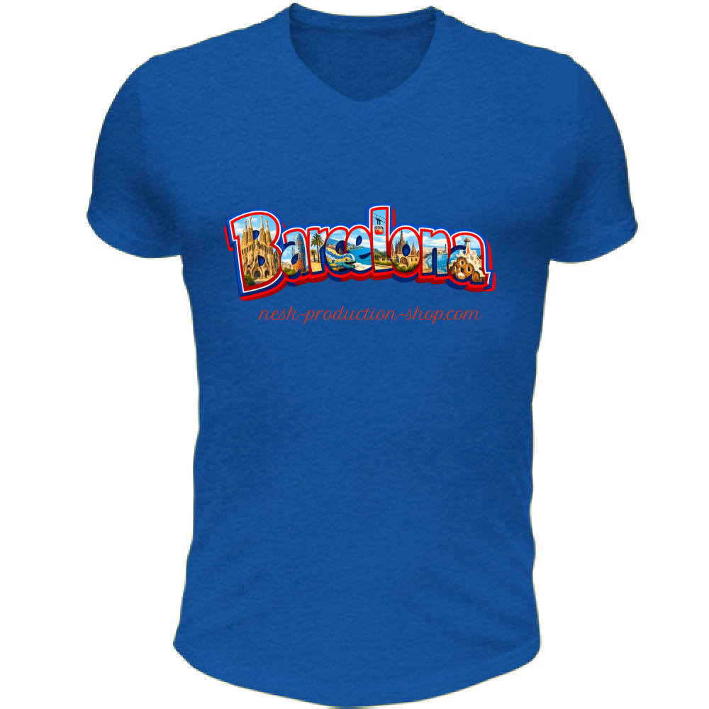 T-Shirt Unisex Scollo V linea Barcellona