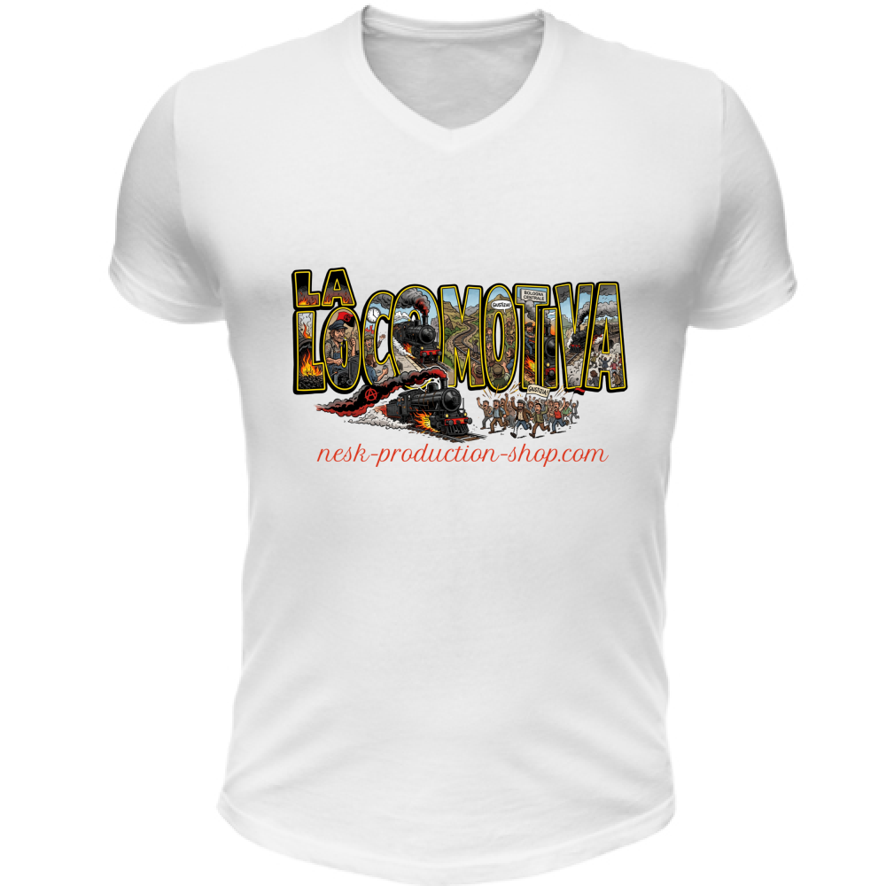 T-Shirt Unisex Scollo V linea la locomotiva