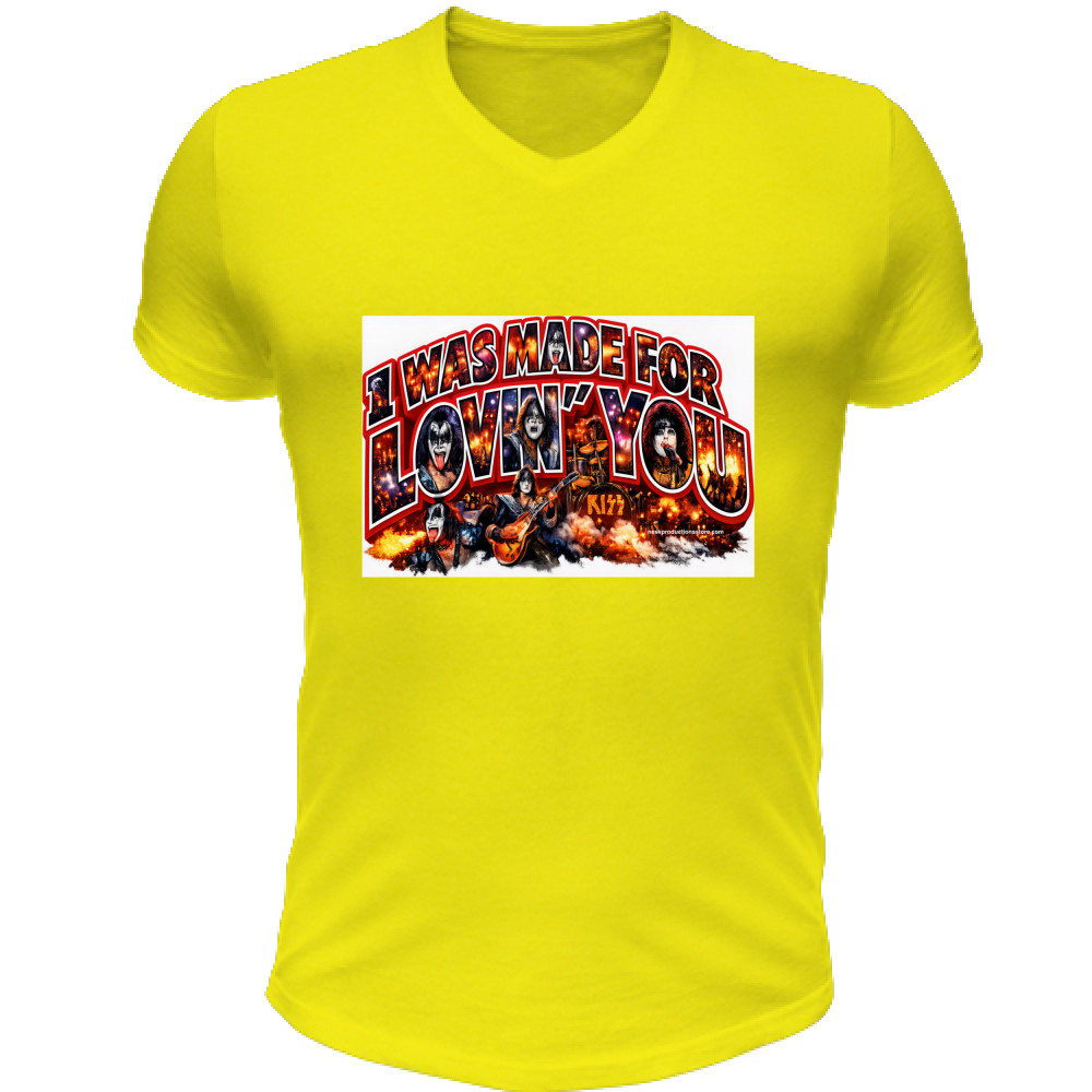 T-Shirt Unisex Scollo V linea i was made for lovin you 1A