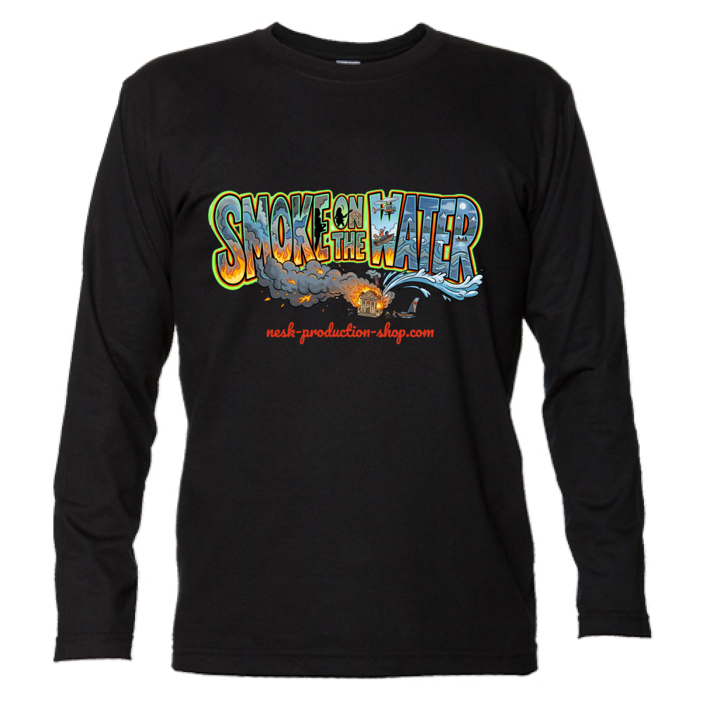 T-Shirt Unisex Manica Lunga linea smoke on the water