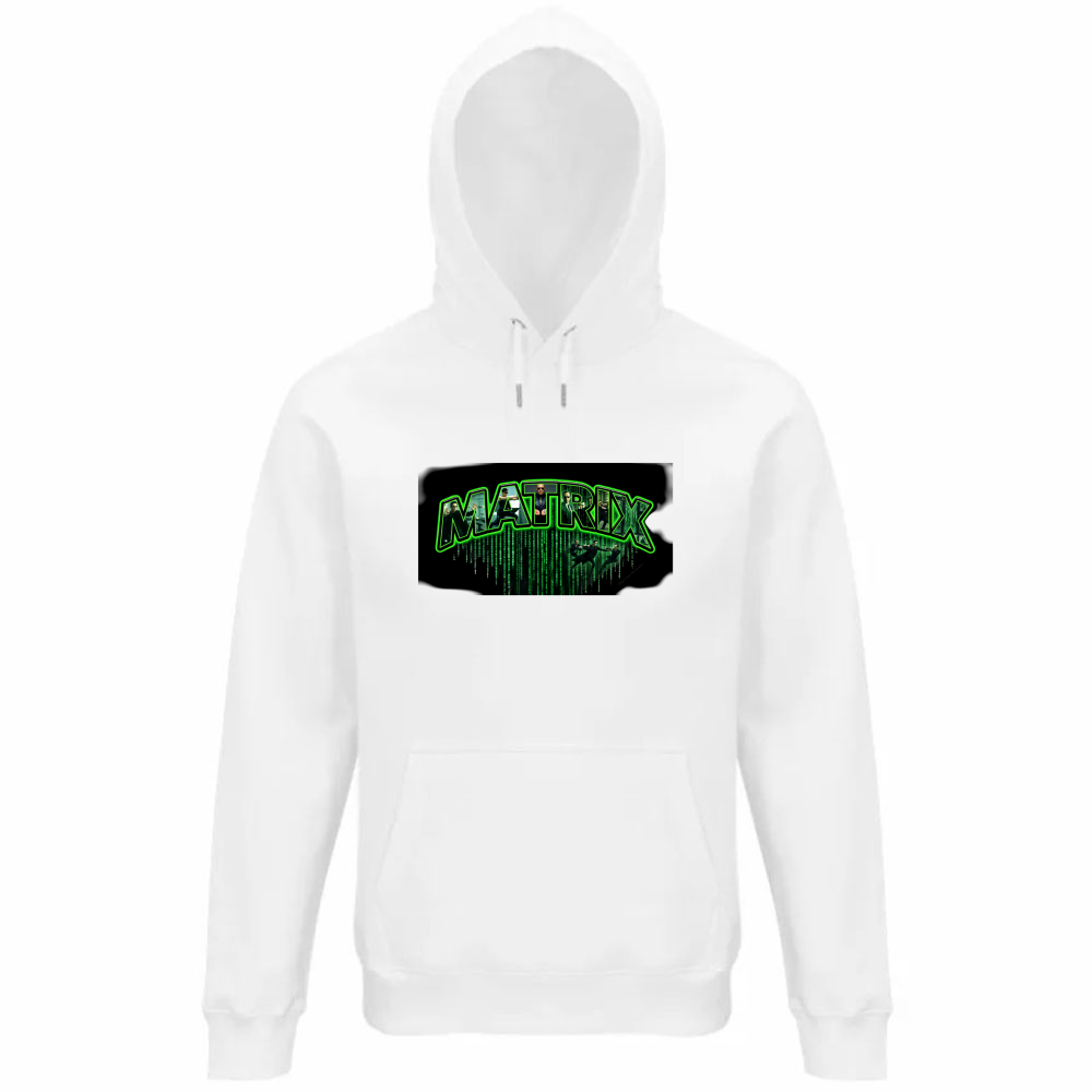 Felpa Organica Unisex Cappuccio linea matrix A