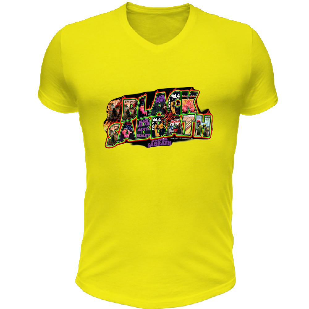 T-Shirt Unisex Scollo V linea Black Sabbath A