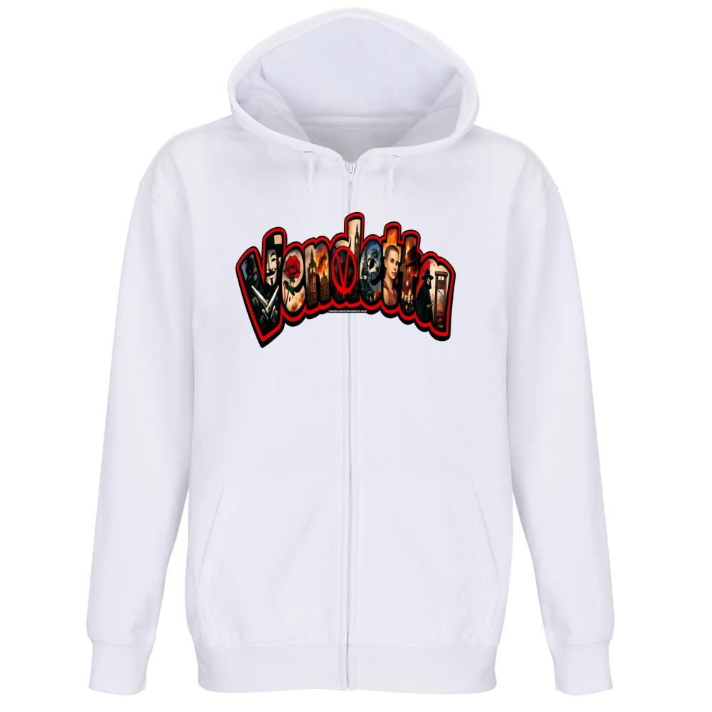 Felpa Premium Cappuccio Zip Linea V per Vendetta A
