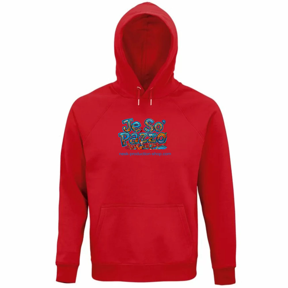 Felpa Organica Unisex Cappuccio linea je so pazzo