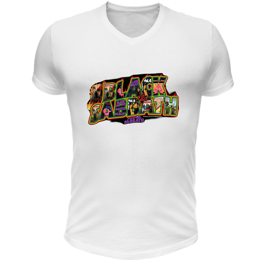 T-Shirt Unisex Scollo V linea Black Sabbath A