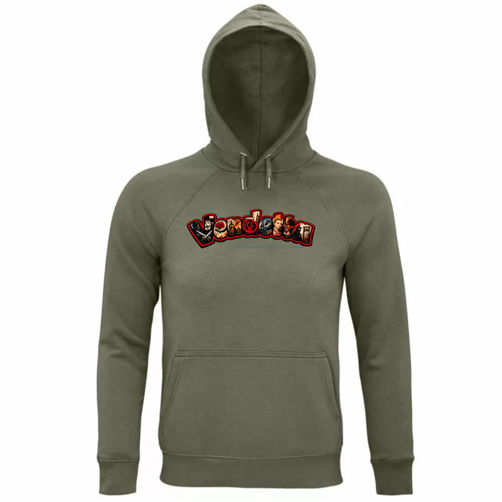 Felpa Organica Unisex Cappuccio linea vendetta