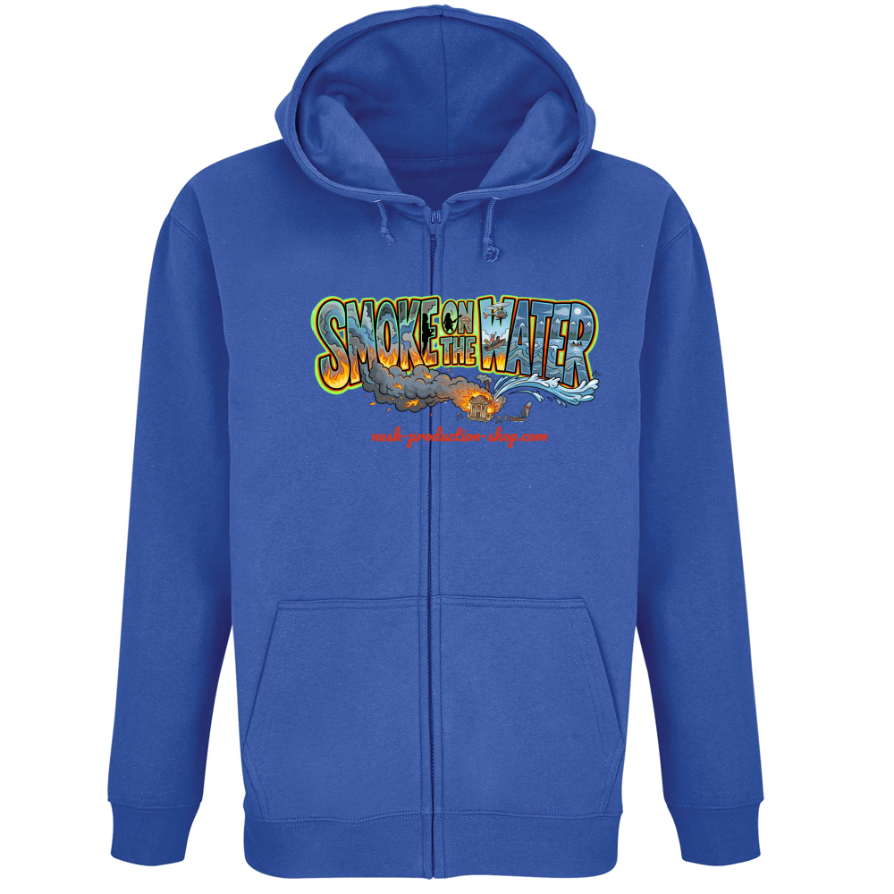 Felpa Premium Cappuccio Zip linea smoke on the water