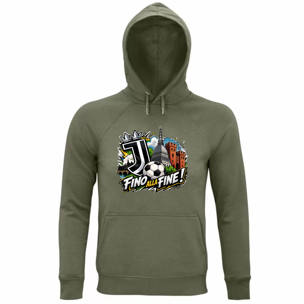 Felpa Organica Unisex Cappuccio linea Juve fino alla fine