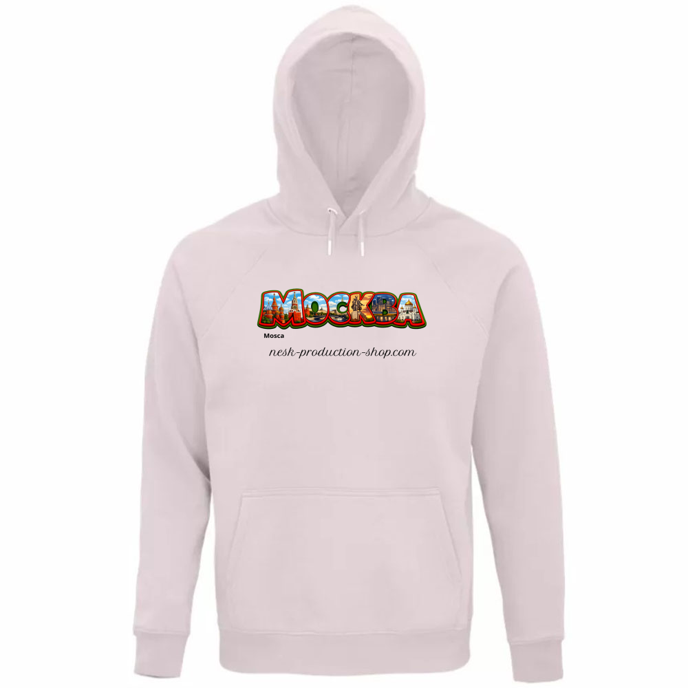 Felpa Organica Unisex Cappuccio linea mosca