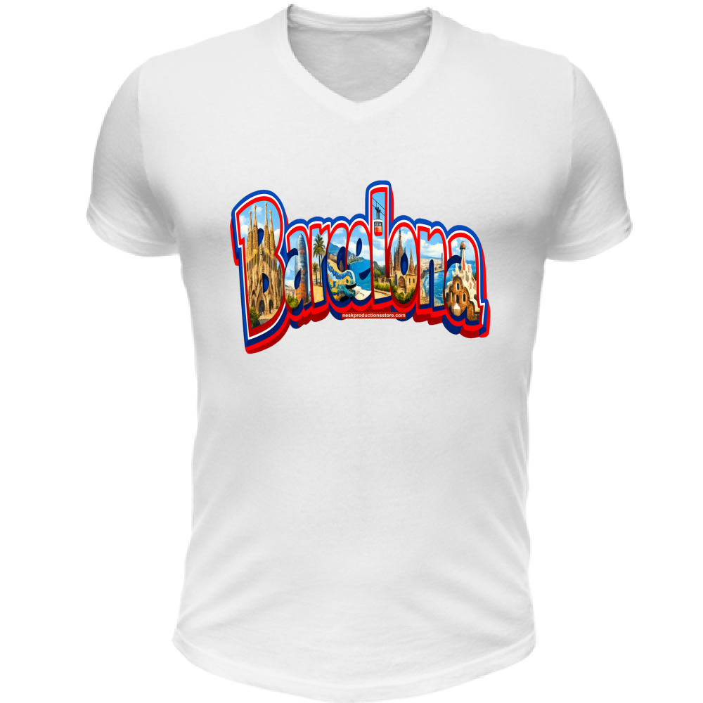 T-Shirt Unisex Scollo V linea Barcellona A